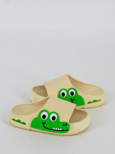 Image for Kids Boy Cartoon Crocodile Slippers Shoes,Beige