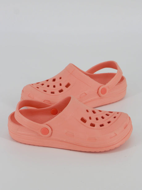 Kids Girls Plain Clogs Sandals,Peach