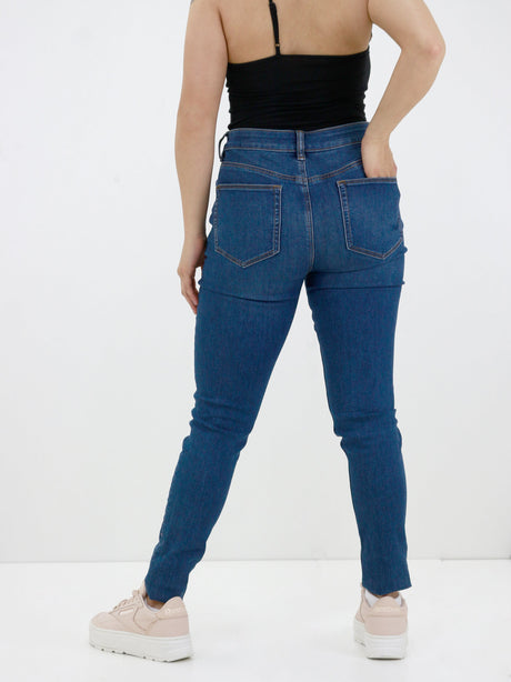 Image for Women's Plain Skinny Jeans,Navy