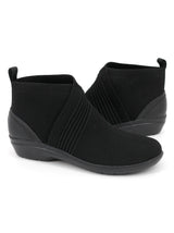 Women's Mid Knit Cushioned Ankle Boots,Black