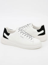 Men's Faux Leather Sneakers,White