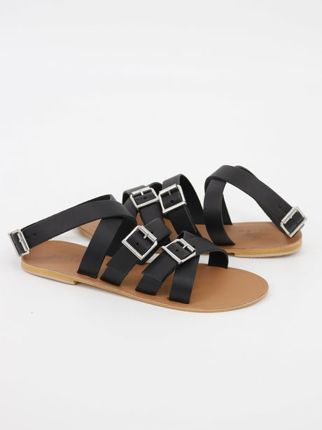 Image for Women's Adjustable Buckle Sandals,Black