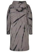 Women's Printed Hoodie Dress,Grey