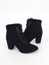 Women's Plain High Heels Ankle Boots,Black