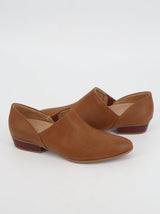 Women's Plain Leather Slip On Shoes,Brown