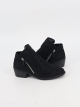 Women's Plain Suede Leather Ankle Boots,Black