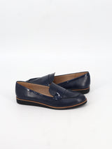 Women's Plain Leather Casual Shoes,Navy