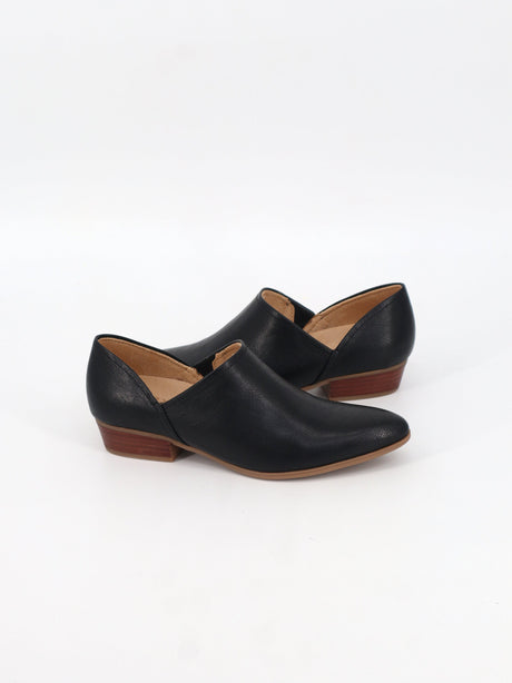 Women's Plain Leather Shoes,Black