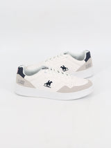 Image for Men's Brand Logo Embroidered Sneakers,White