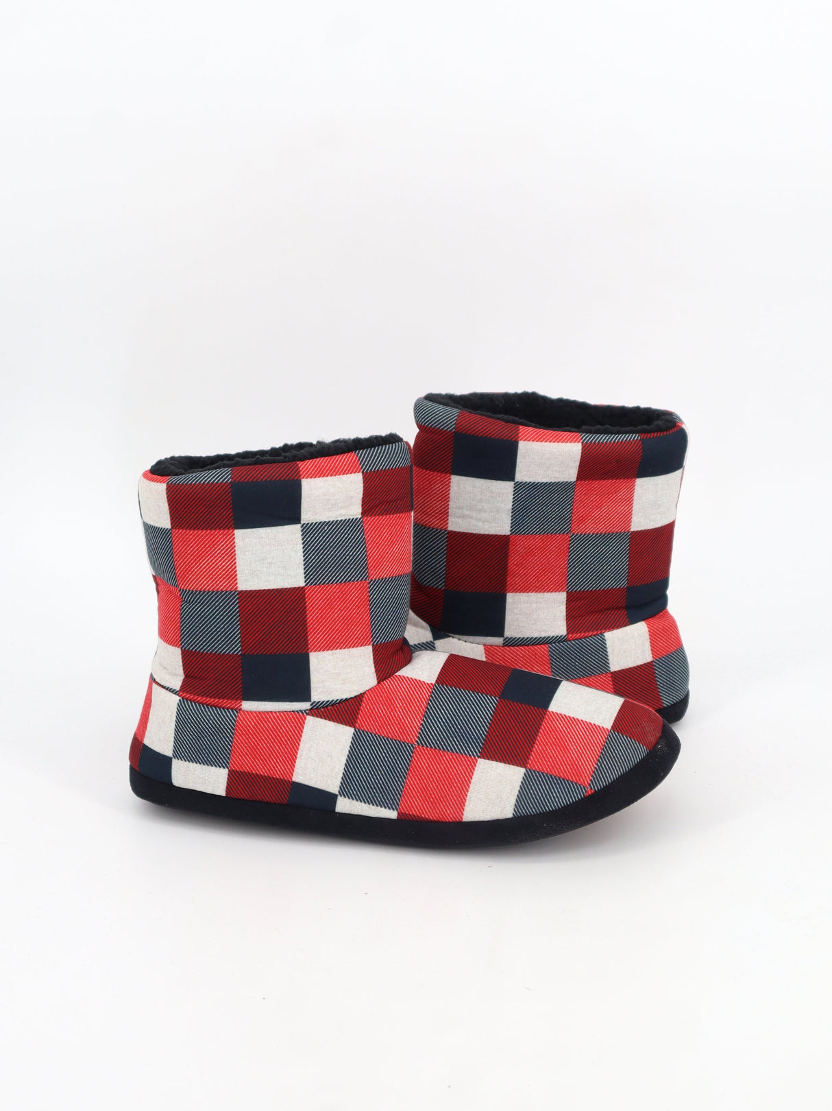 Image for Men's Plaid Winter Slippers,Multi