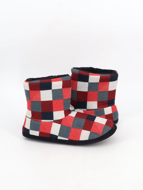 Image for Men's Plaid Winter Slippers,Multi