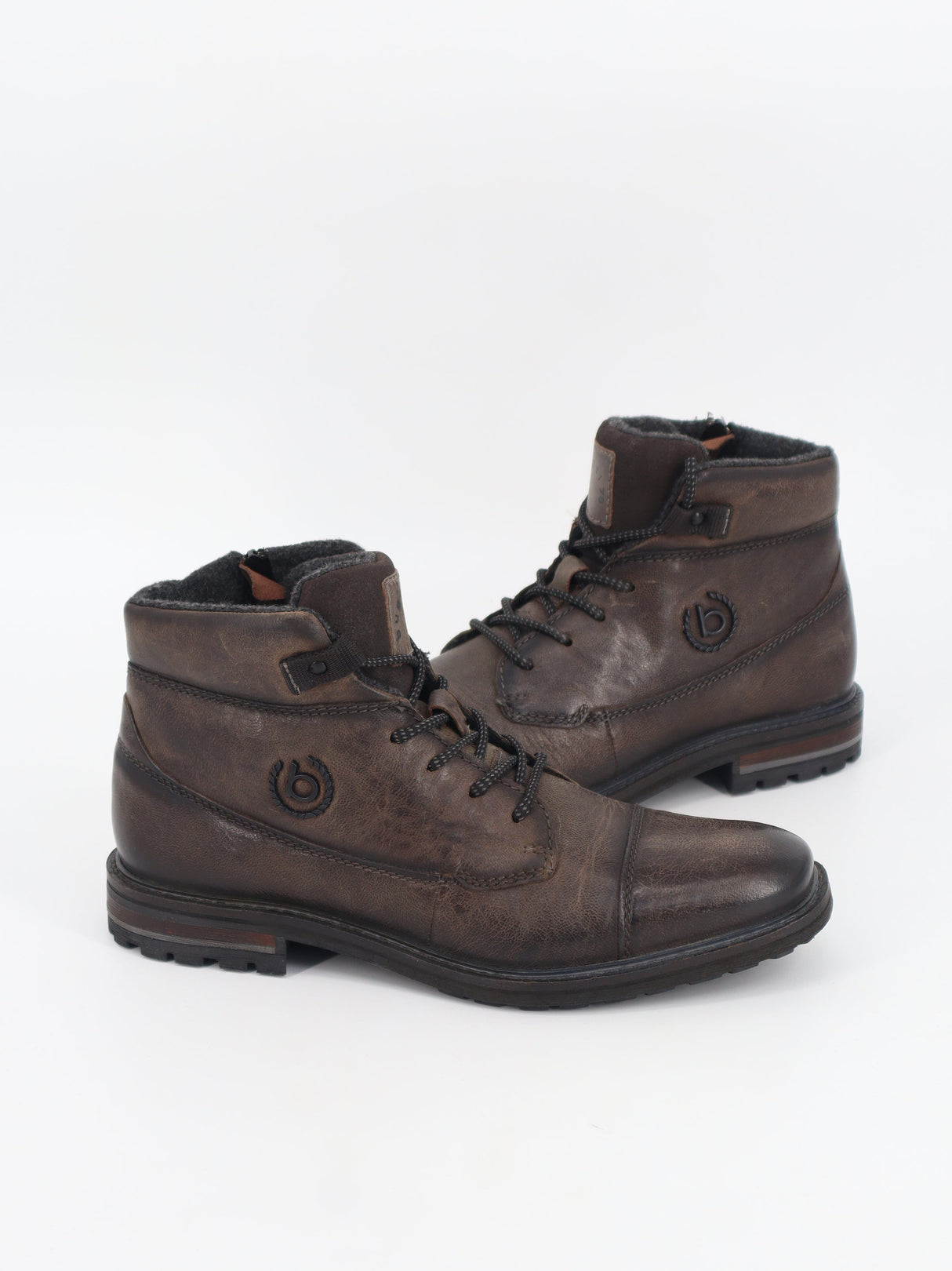 Men's Leather Ankle Boots,Dark Brown