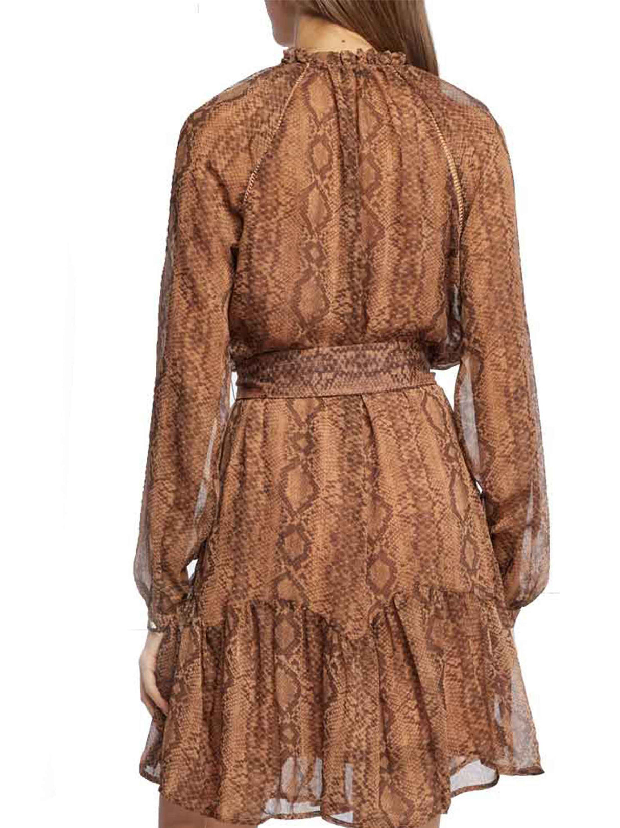 Women's Printed Dress,Brown