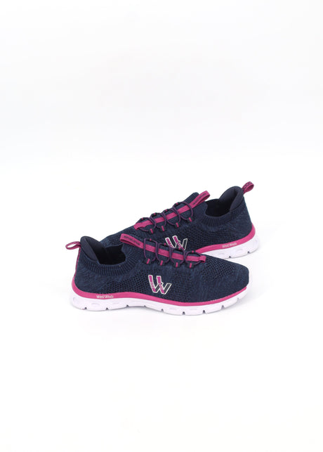 Image for Women's Brand Logo Printed Trainers,Navy/Pink