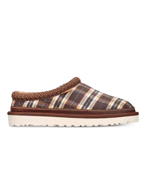 Men's Plaid Slippers,Brown