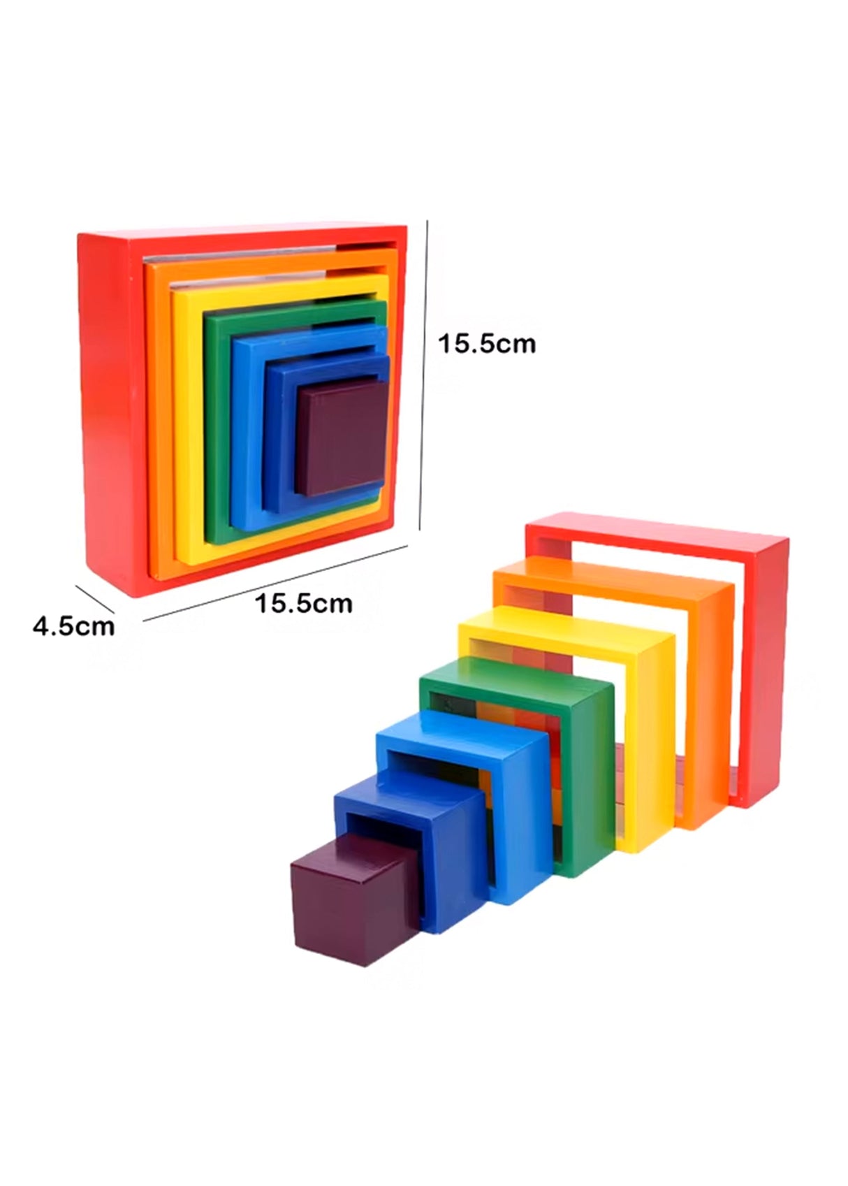 Wooden Rainbow Square