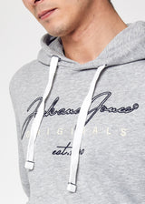 Men's Embroidered Hoodie,Grey