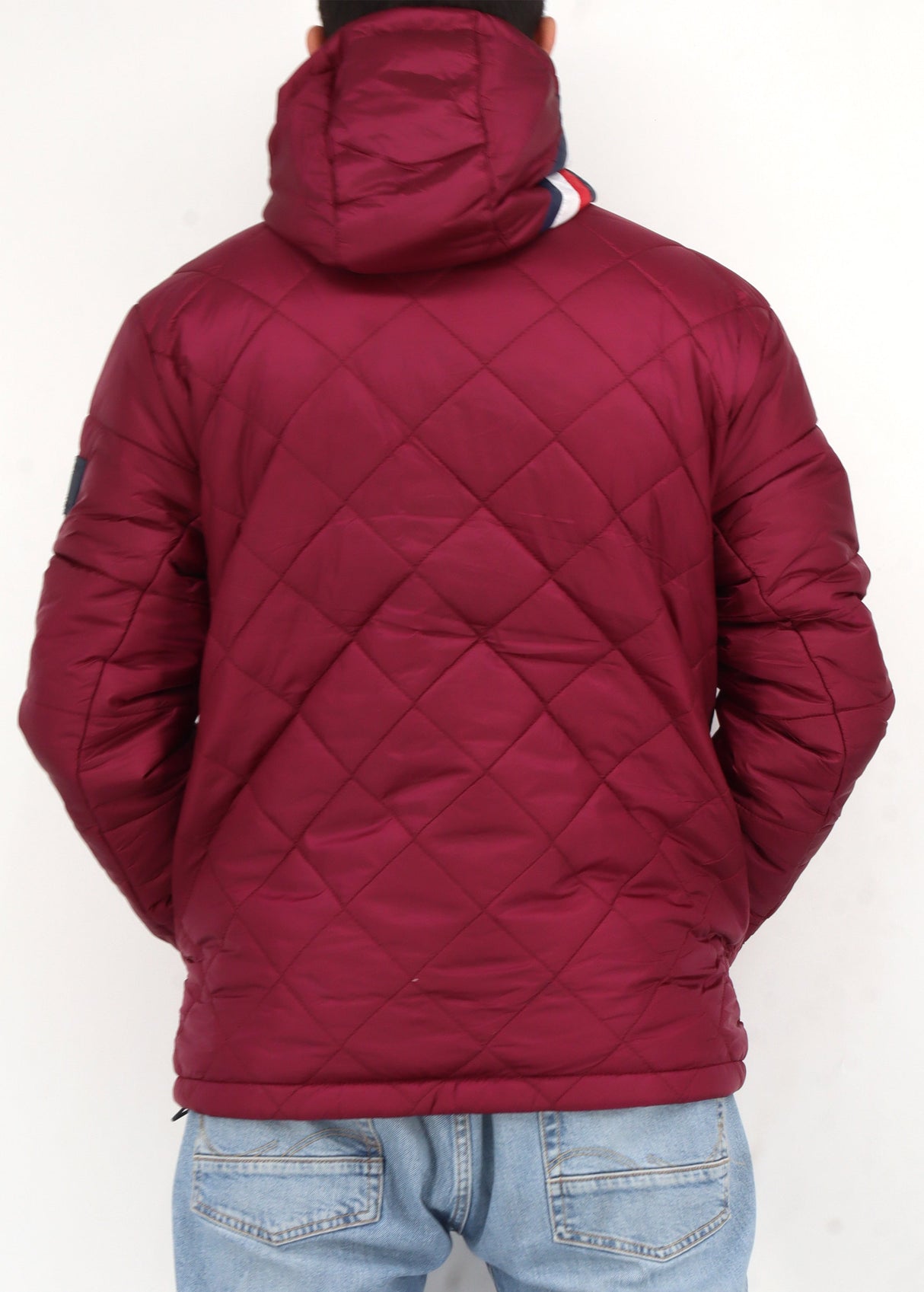 Men's Quilted Jacket,Burgundy