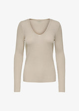 Women's Ribbed Sweater,Light Beige