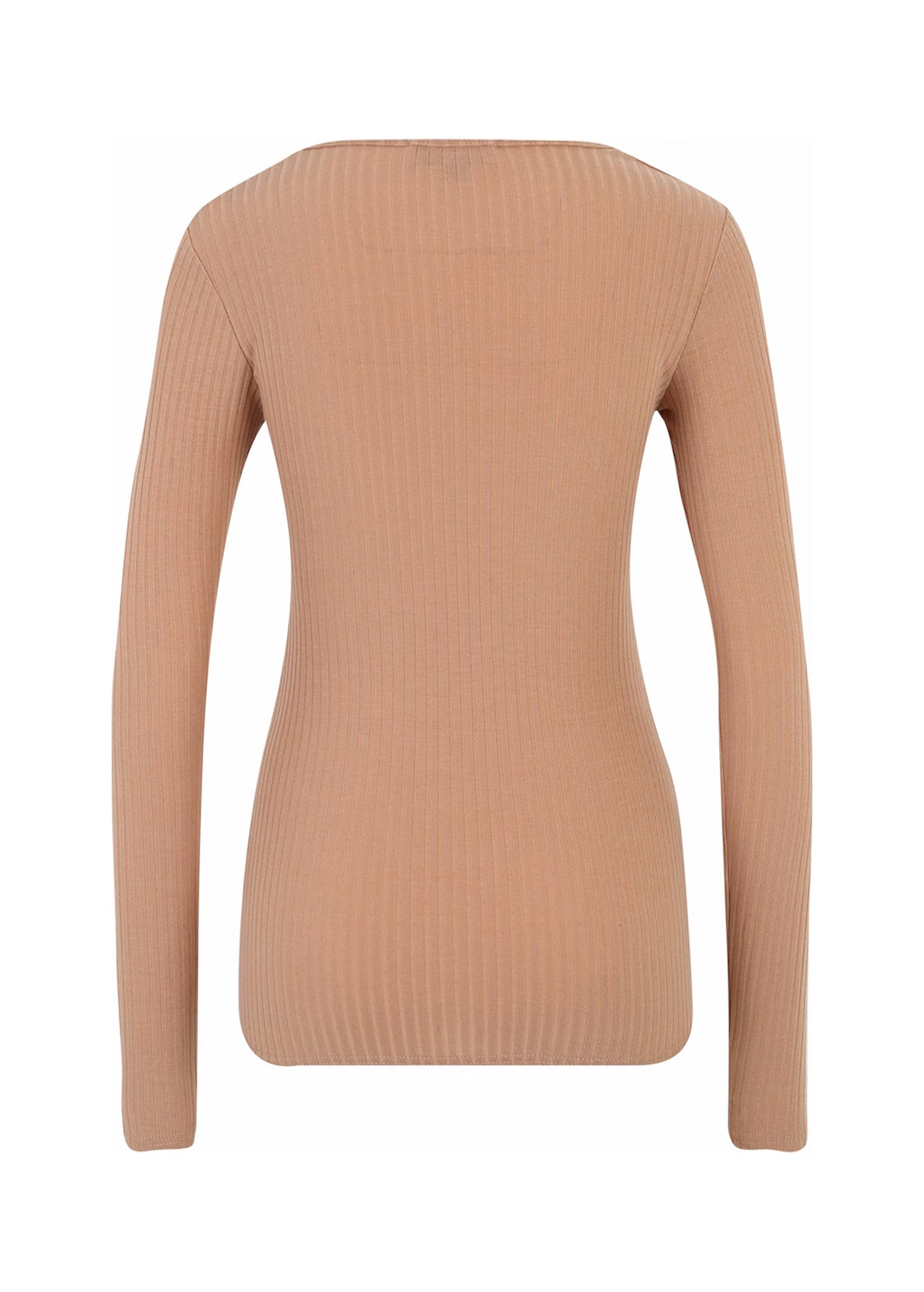 Women's Ribbed Cutout Top,Beige