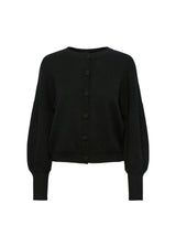 Women's Puffed Sleeve Cardigan,Black