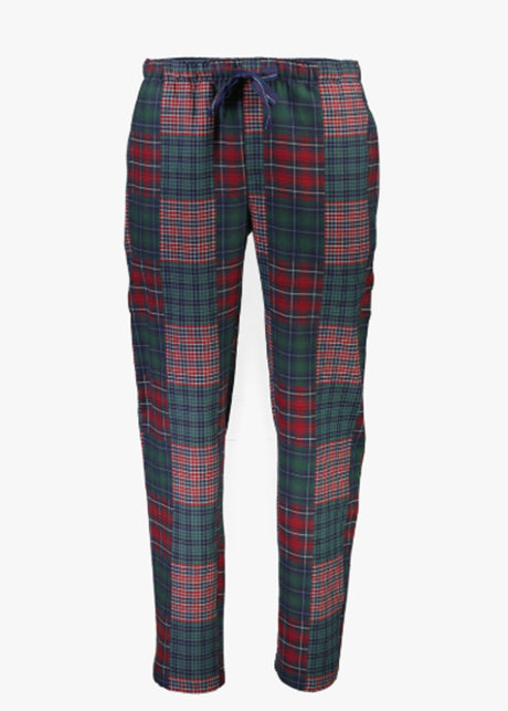 Men's Plaid Sleepwear Pants,Red/Green