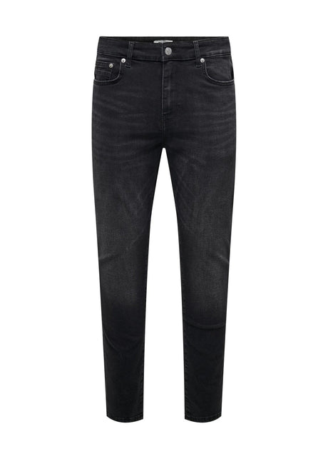 Men's Washed Skinny Jeans,Black