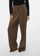 Women's Plain Classic Pants,Dark Brown