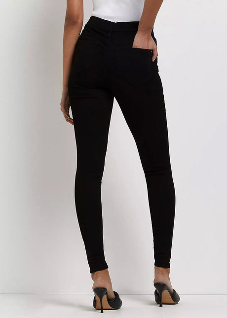 Women's Plain Skinny Jeans,Black