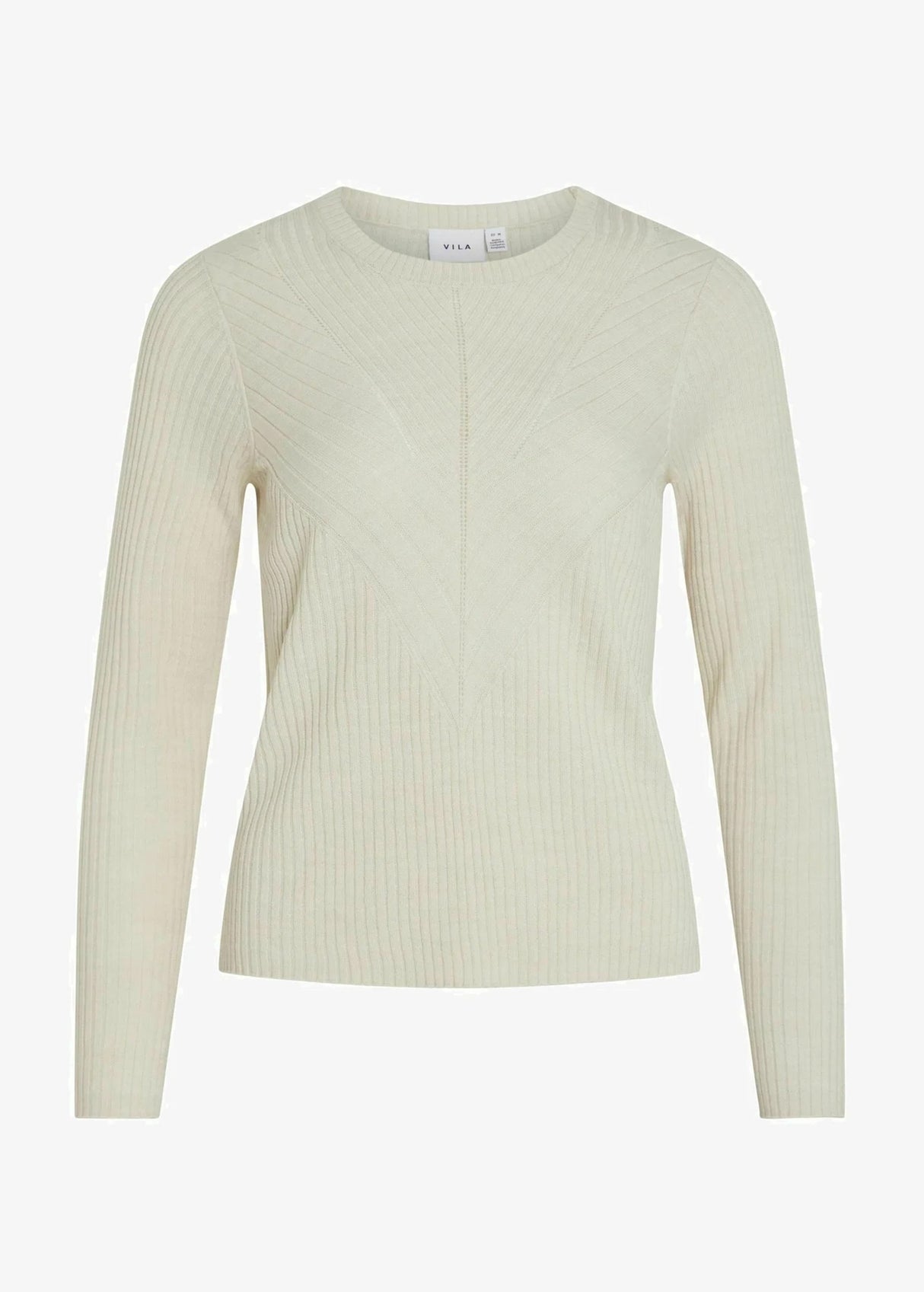 Women's Ribbed Knitted Sweater,Light Beige