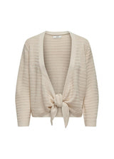 Women's Textured Tied Cardigan,Light Beige