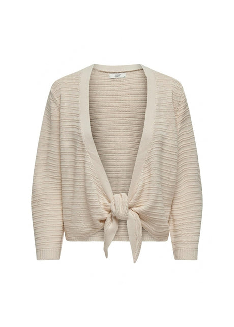 Women's Textured Tied Cardigan,Light Beige