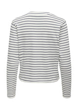 Women's Striped Cardigan,White