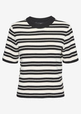 Women's Striped Sweater,Black/Cream