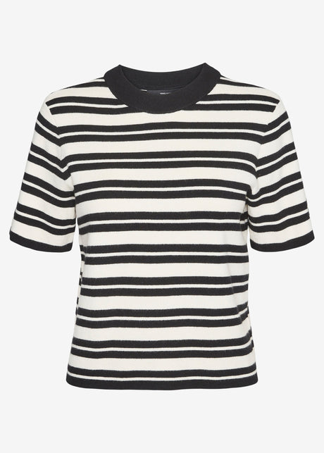 Women's Striped Sweater,Black/Cream