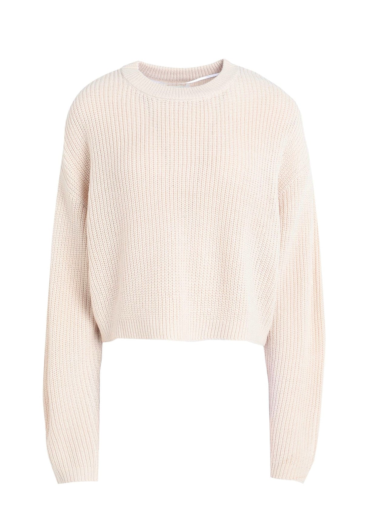 Women's Cropped Knitted Sweater,Stone