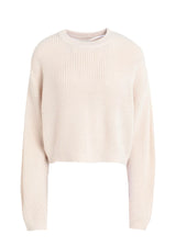 Women's Cropped Knitted Sweater,Stone