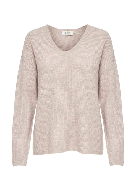 Women's Plain Knitted Sweater,Light Beige