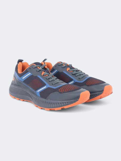 Men's Printed Trainers,Navy/Orange