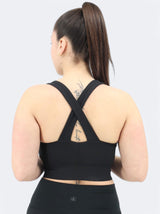 Image for Women's Ribbed Sports Cropped Top,Black
