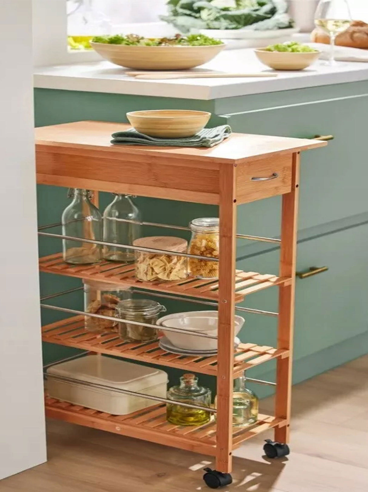 Bamboo Kitchen Trolley