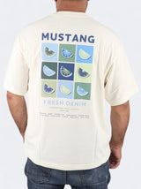 Men's Printed T-Shirt,Cream