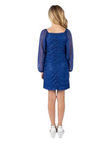 Kids Girl's Shiny Dress,Blue
