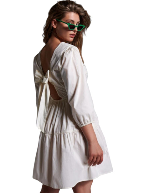 Image for Women's Plain Open Back Dress,Off White