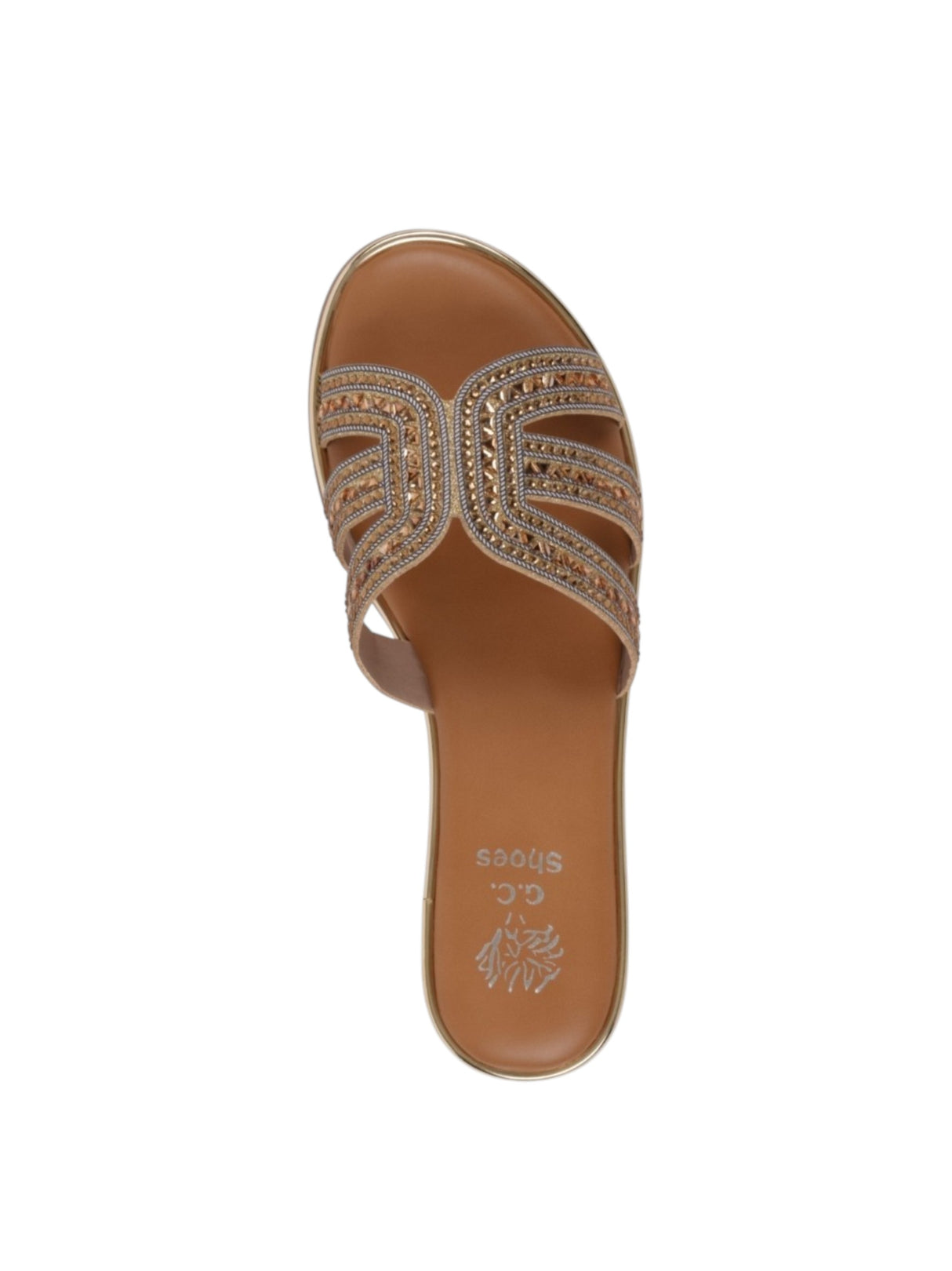 Women's Rhinestones Shoes,Gold/Brown