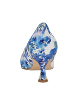 Women's Printed Heeled Shoes,Blue