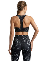 Women's Printed Sport Bra,Black
