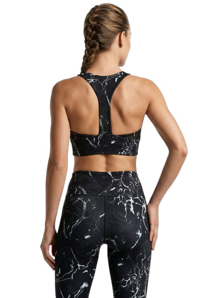 Women's Printed Sport Bra,Black