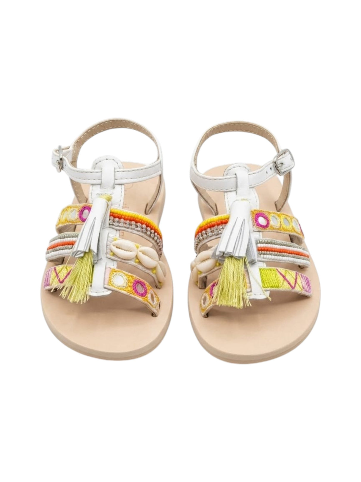 Kids Girl's Ribbed Sandals,White