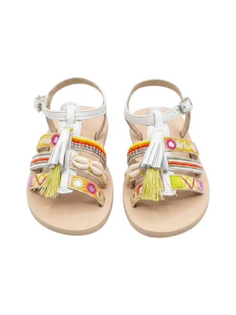 Kids Girl's Ribbed Sandals,White